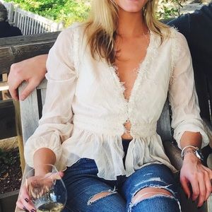 Moon river blush blouse